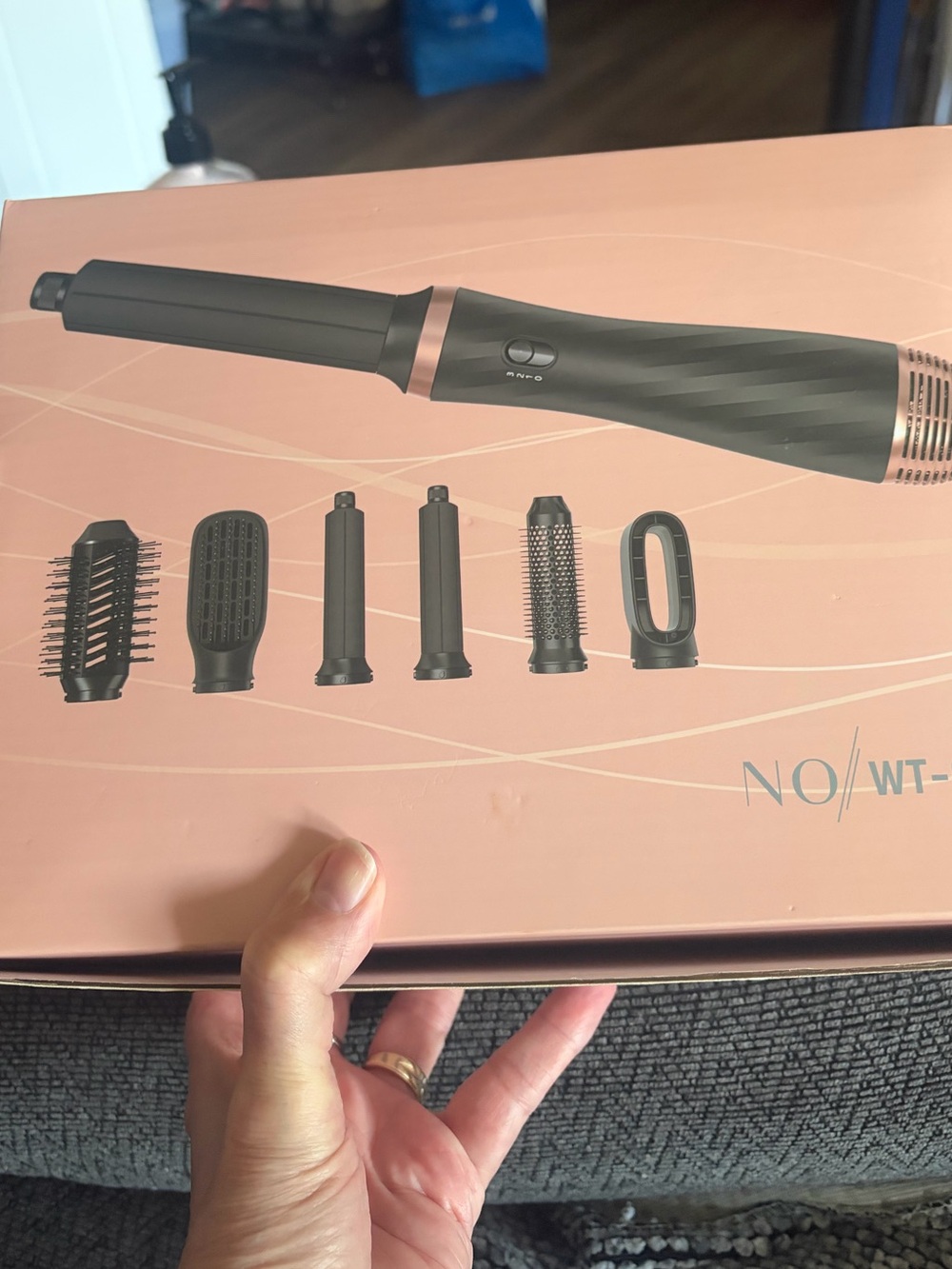 Black & Rose Gold Hot Air Brush for Women - Volumizing Styling Tool